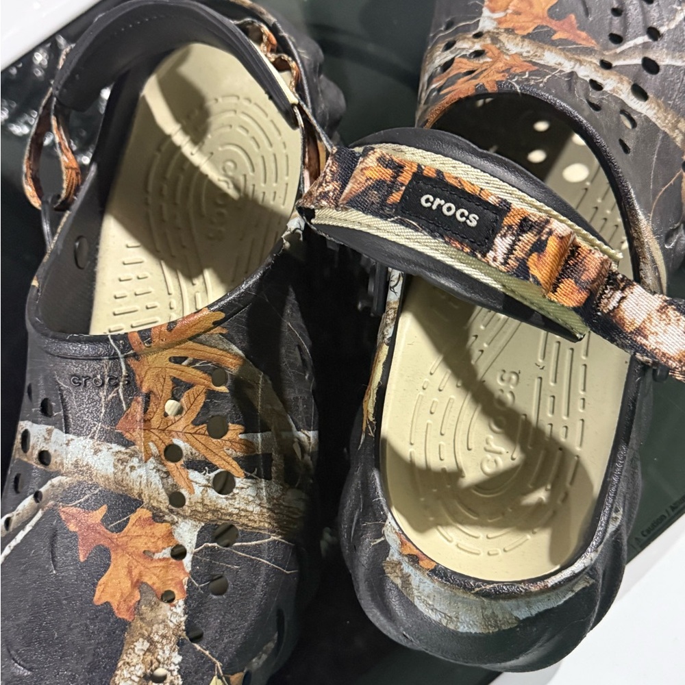 CROCS Brown Water Shoes with Camouflage Design